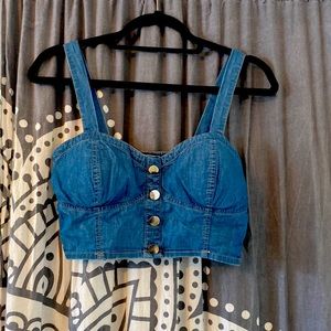 Haute Monde Faux Denim crop top